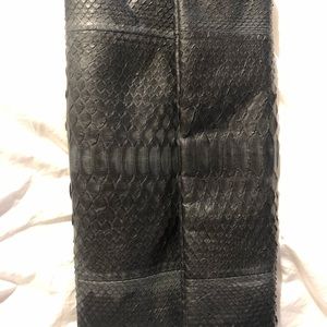 Genuine Snakeskin clutch dark gray